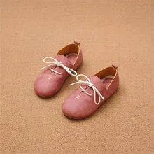 Bébé Fille Chaussures Nouvelle Marque Princesse Coréenne Dentelle-up En Cuir Doug Chaussures Pour L’école Enfants Casual Doux Bottes Courtes printemps Automne