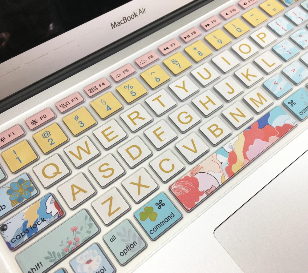 Силиконовый чехол с принтом Клавиатура Защитный для ноутбука Macbook Air 13 (A1369/A1466) Pro 15