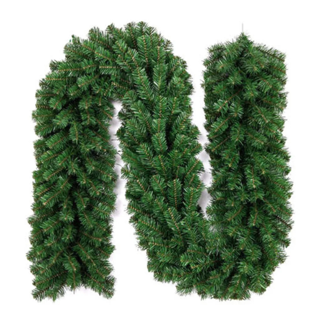PVC Long Green Christmas Pine Garland Wreath Ornament Xmas Fireplace Tree Decor