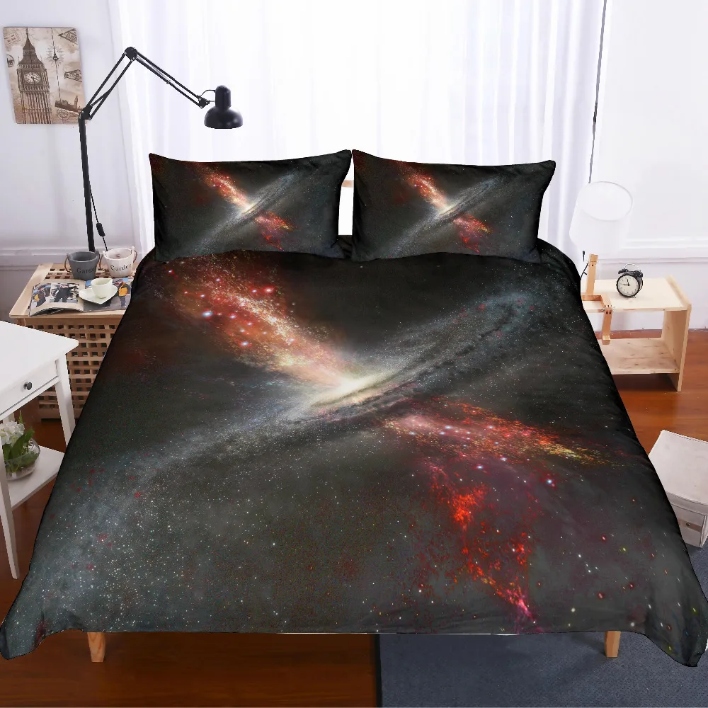 

MUSOLEI 3D Duvet Cover Set Space, universe Starry sky, spark Bed Sheet Twin queen king