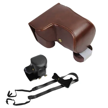 

Camera bag PU leather case For Sony A6500 ILCE-6500 ILCE6500 Protective Cover Pouch With Shoulder Strap High Quality