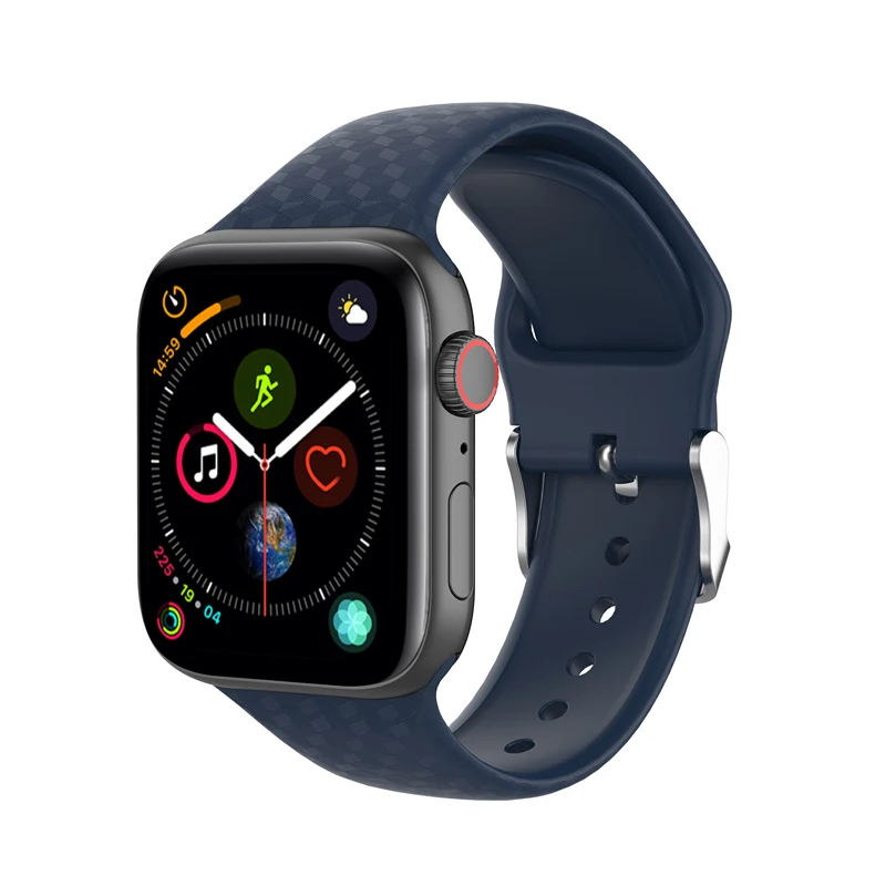 3D текстура ремешок для apple watch 4 5 Группа 44 мм 40 42 38 correa силиконовый наручных часов