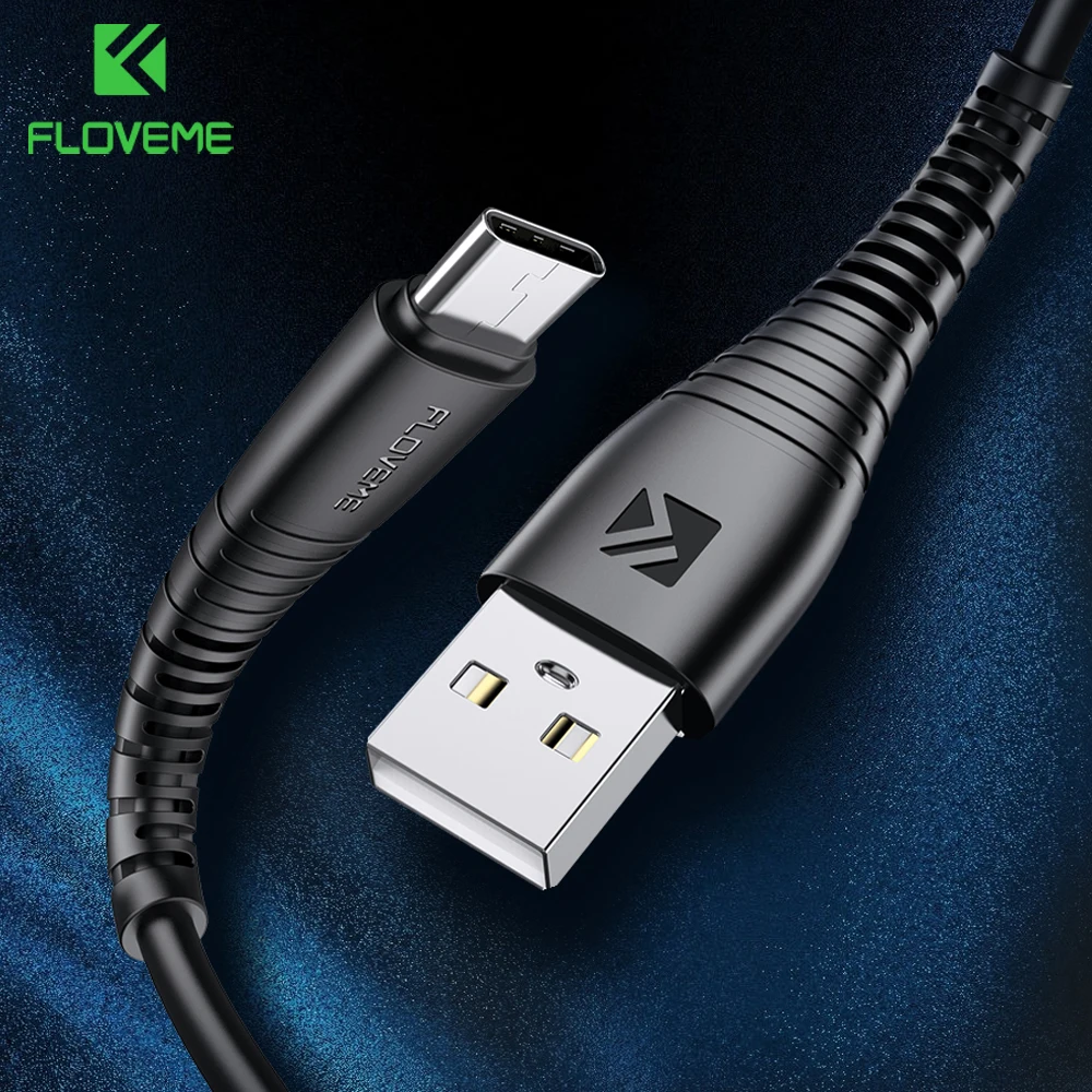 FLOVEME USB نوع C كابل 2.4A شحن سريع مرحبا الشد USB C الهاتف المحمول نوع-c كابل ل سامسونج S9 S10 زائد Xiaomi البيانات الحبل