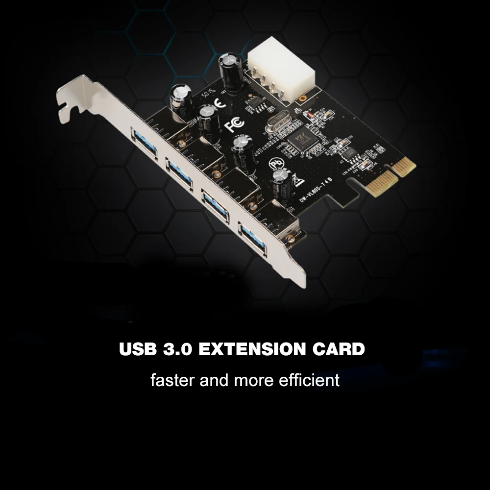 USB 3,0 PCI express карта расширения 4 порта USB 3,0 PCI-e PCIe адаптер USB3.0 5 Гбит/с скорость для рабочего стола win 10 с оригинальной коробкой