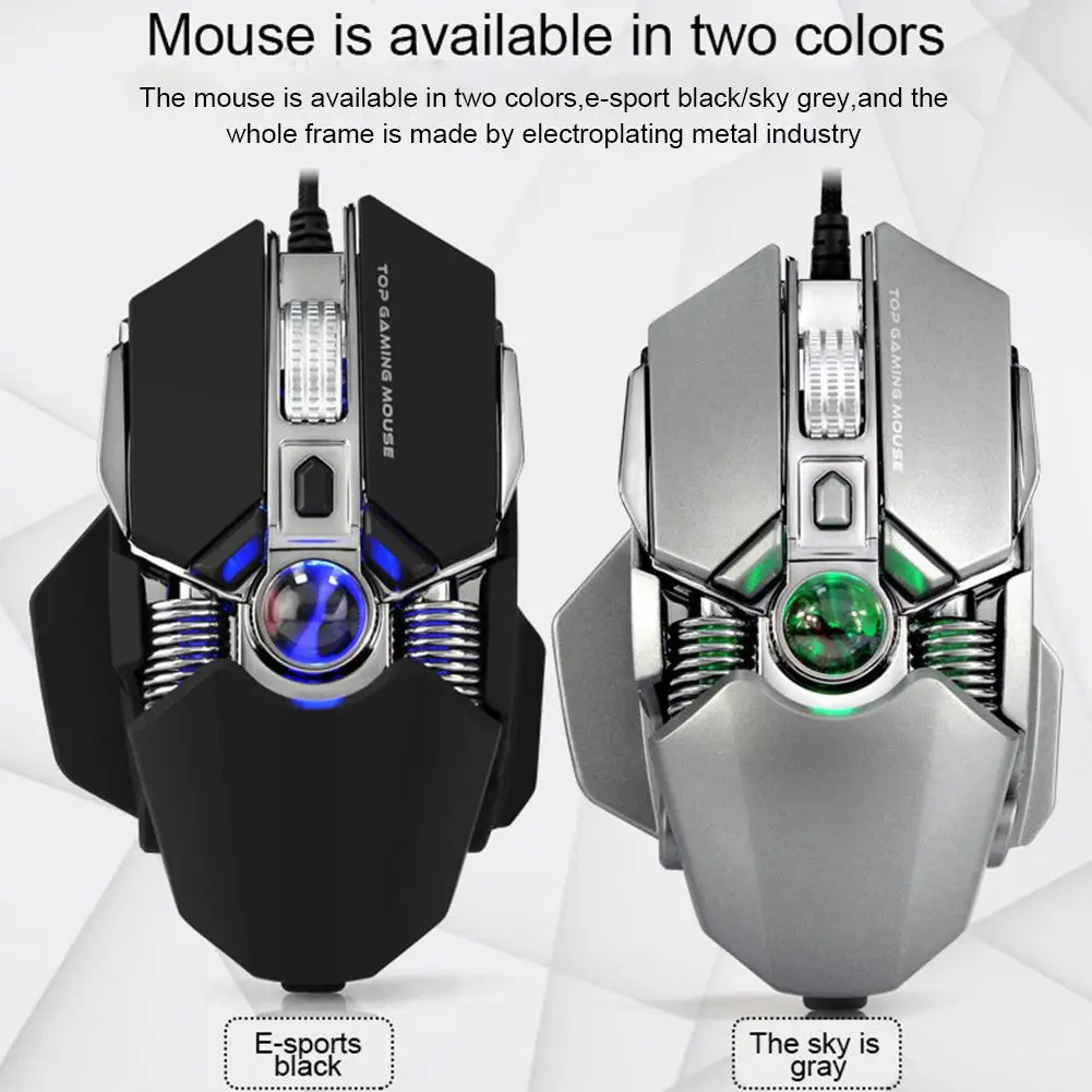 

2018 New Arrival Wired Metal Weighted Gaming Mechanical Mouse Dropship 8.27