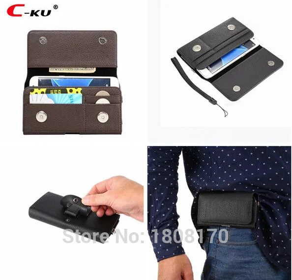 

C-ku Universal Clip belt Holster Hasp Leather Case For iPhone 7 6 6S Plus Samsung Galaxy S8 S6 S7 Edge S5 Note 5 2 3 4 Bag 1pcs