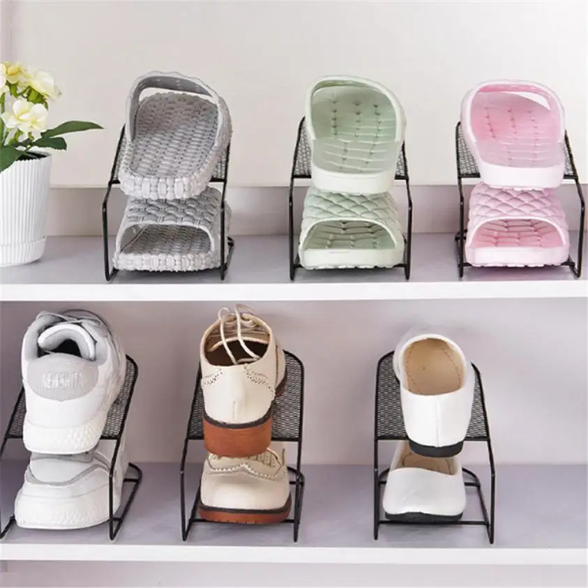 

Metal Shoe Rack Display Rack Shoes Organizer Space-Saving Metal Rack Storage Rack 2O0413