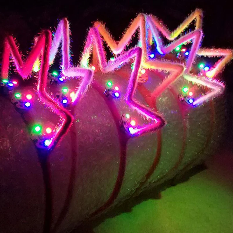 Christmas Toys Crown Led Headband Hair Light FlashingLight Up Toys Hair Accessories Royal Princess Hairband Led Party Supplies  (8)