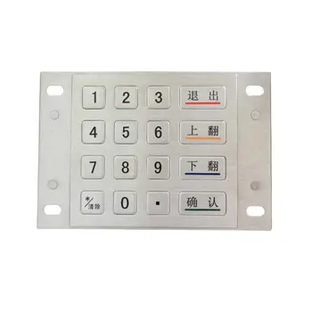 

Dust Proof Usb Metal Keypad With 4x4 Matrix and Flush Keys, Waterproof IP65 Industrial Stainless steel 16 Keys Numeric Keypad