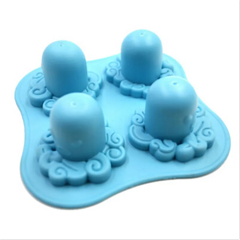 Funny New Tricks Party Drinking Mini Silicone Ice Trays 3D Octopus DIY Freeze Chocolate Molds Ice Cube Tray Mold Lattice
