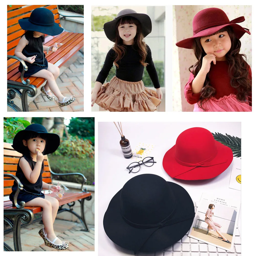 

2019 Sweet Kids Baby Girls Bucket Hat Bowknot Bowler Sun Caps Bonnet Toddler Photography Props Hat 2-8 Years