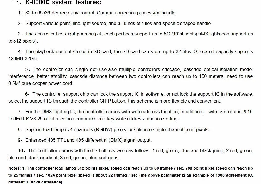 Программируемый DMX/SPI SD Карта светодиодный контроллер пикселей K-8000C; автономный; DC5-24V для RGB полноцветный светодиодный светильник