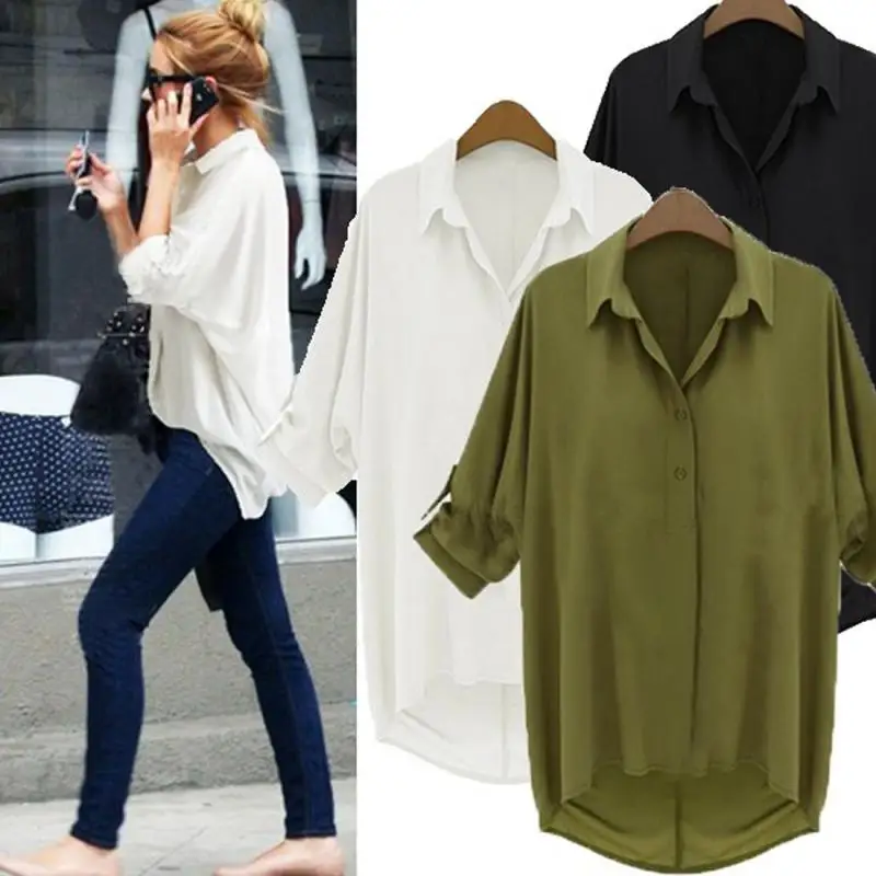 Women Blusas 2016 Batwing Sleeve Women Blouses Clothing Casual Chiffon ...