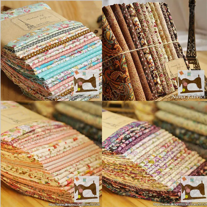 Drop Shipping! 48 pieces 4 Color Collections Assorted 100 Cotton Poplin Quilting Patchwork