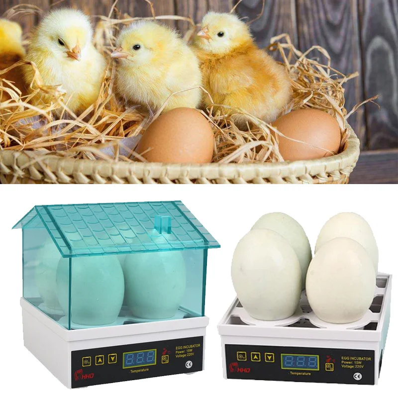 

Household Digital Temperature Small Automatic Brooder 4 Mini Hatchery Egg Incubator Hatcher for Chicken Duck Bird Pigeon Quail