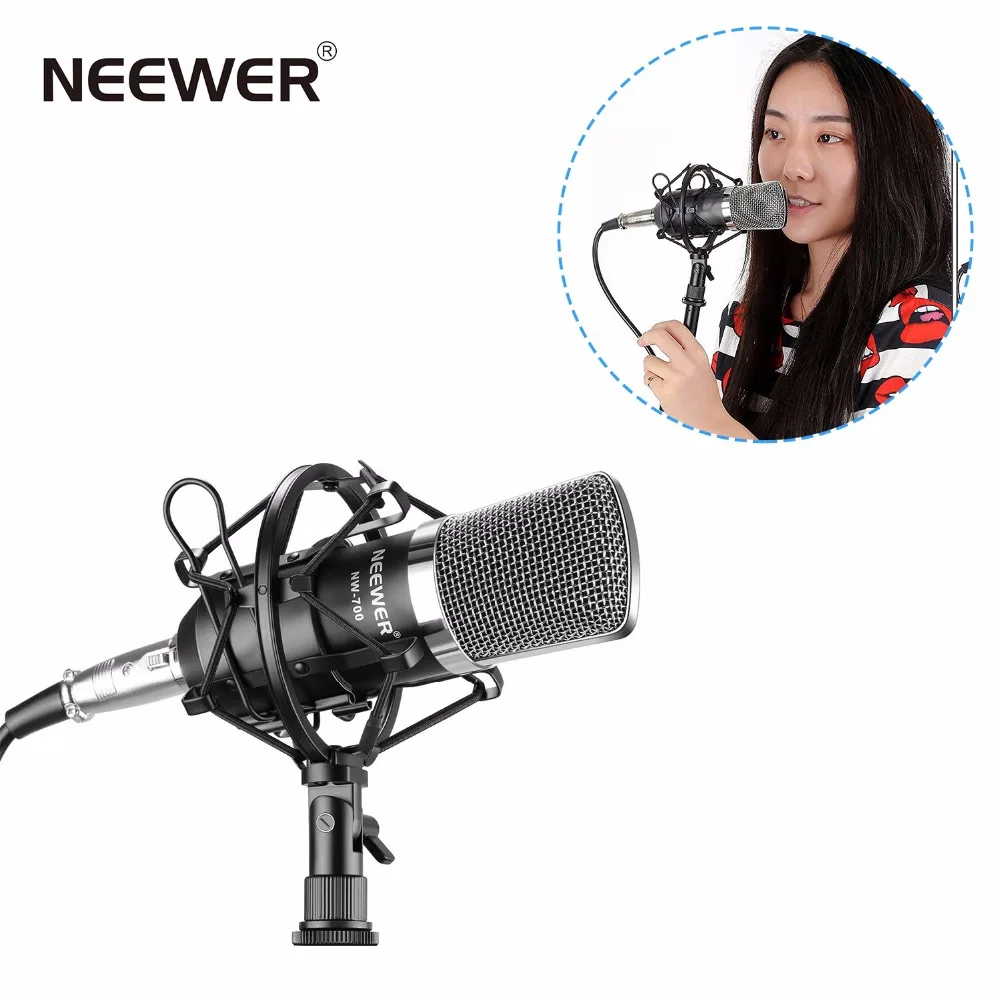 Neewer NW-700 Professional Studio Broadcasting & Recording Condenser Microphone Set Including: Microphone + Shock Mount + Cable цена Neewer NW-700 Professional Studio Broadcasting & Recording Condenser Microphone Set Including: Microphone + Shock Mount + Cable цены онлайн