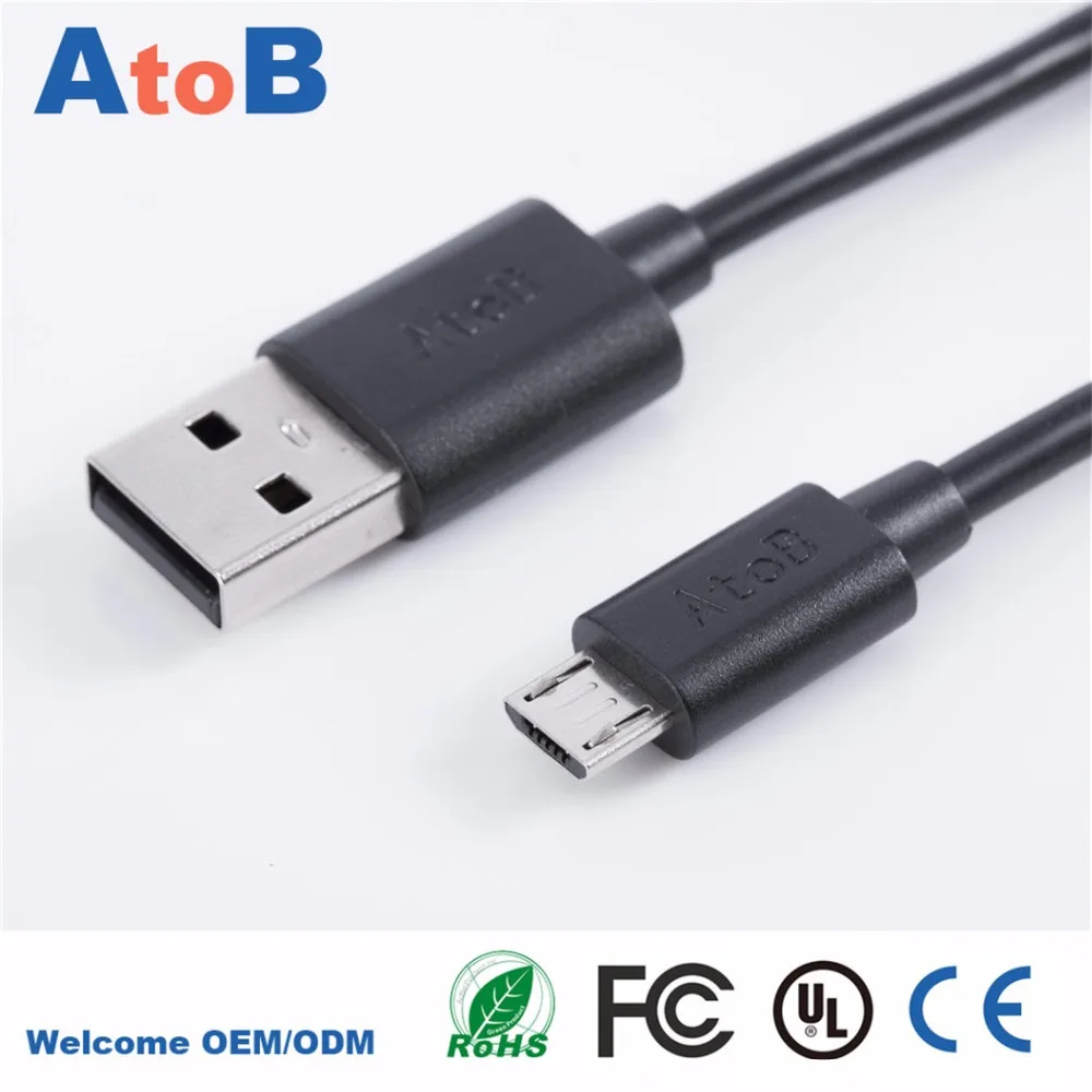 Metal Micro USB cable Braided Wire 1M Fast Charging 5V 2 4A Sync Data Charger Mobile
