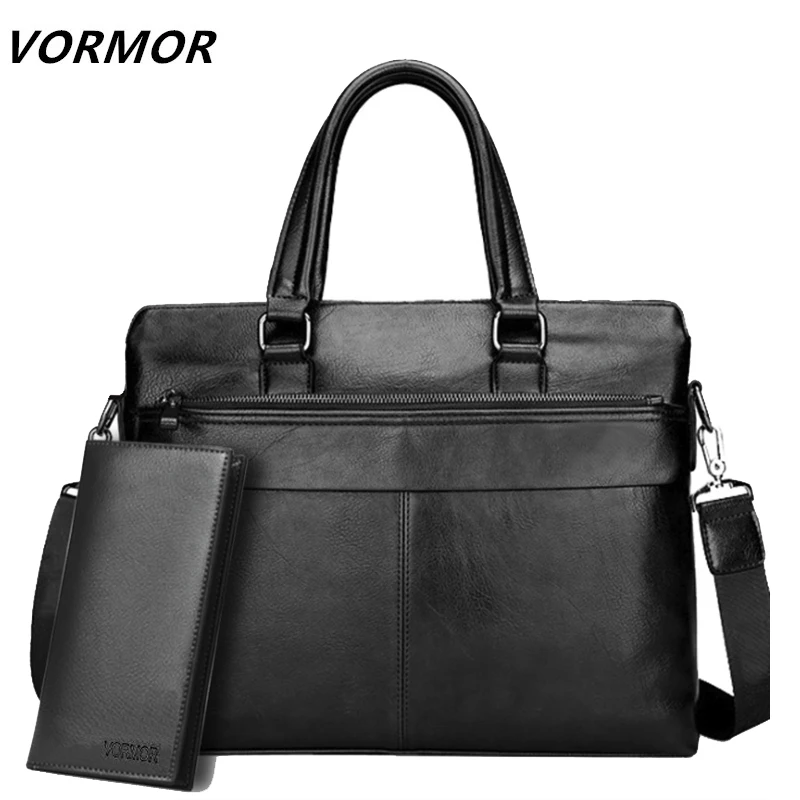 

VORMOR Top Sell Fashion Simple Dot Famous Brand Business Men Briefcase Bag Leather Laptop Bag Casual Man Bag Shoulder bags