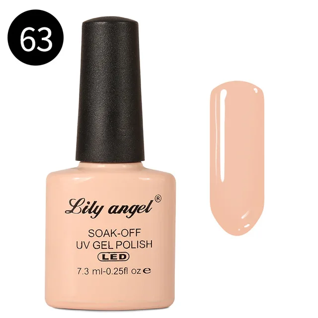 Lily Angel 7,3 мл Nail Art Дизайн Маникюр 110 Цвет Soak Off эмали гель для ногтей Светодиодный УФ гель лак для ногтей 39-76 - Цвет: 63