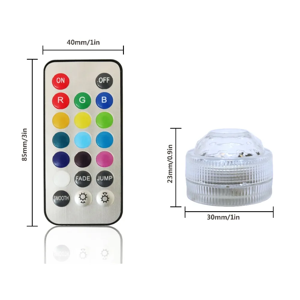 HOT Sale 12pcs LEDs 13 Colors Submersible LED Home Centerpiece Decor ...