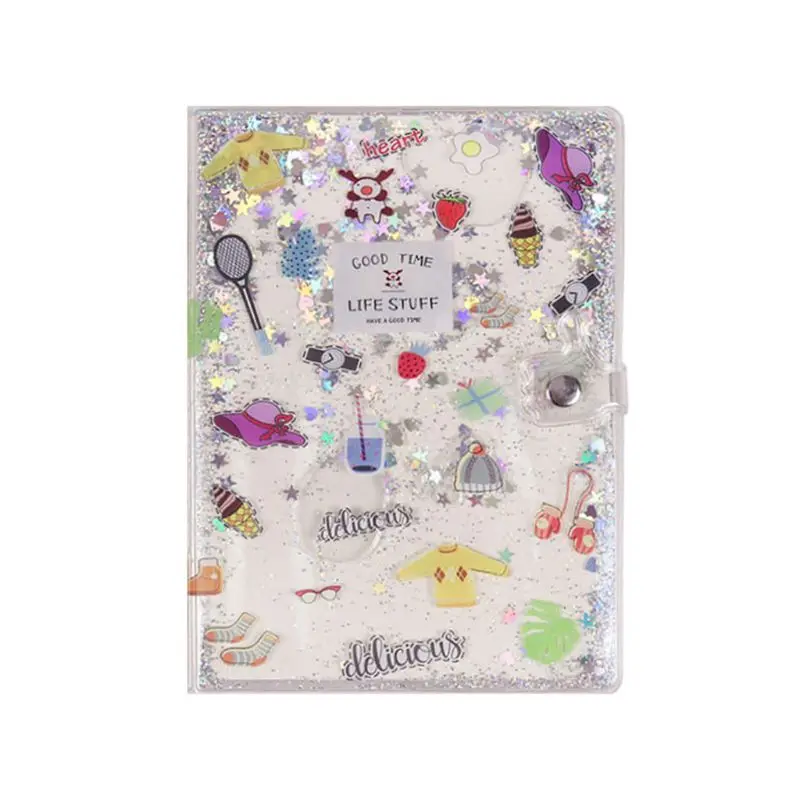 

Quicksand PVC Cover Notebook Notepad Glitter Journal Diary Memos Stationery Office Supplies Student Gifts