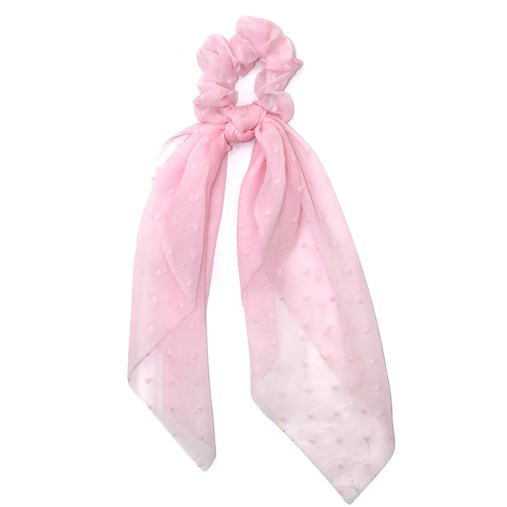 Весна сладкие конфеты Цвет Шифон Длинная лента резинка для волос женский шарф резинка для волос для девочек аксессуары для волос
