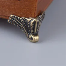 4PCS Antique Corner Protector Bronze Jewelry Chest Box Wooden Case Decorative Feet Leg Metal Corner Bracket Hardware