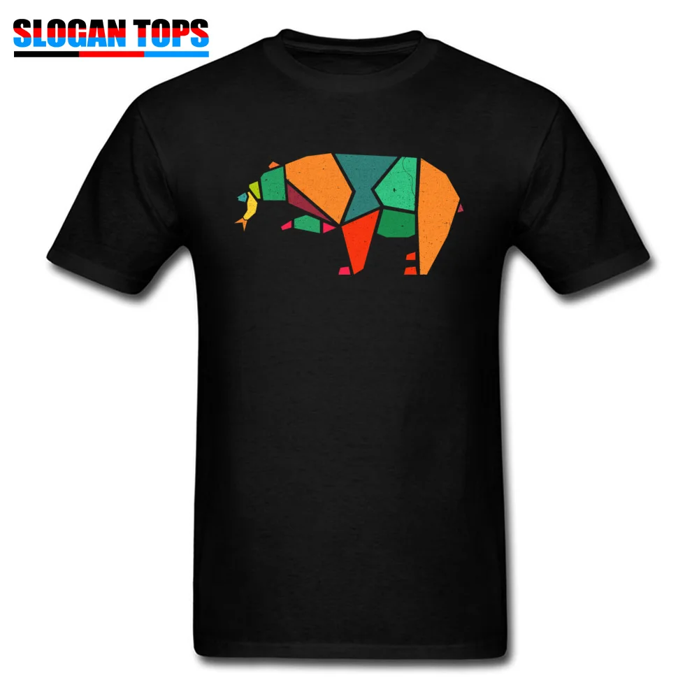 Fishing Bear Colourful Vintage Tees Classic Round Collar Normal Short Sleeve All Cotton Men Top T-shirts Design Tops T Shirt Fishing Bear Colourful Vintage black