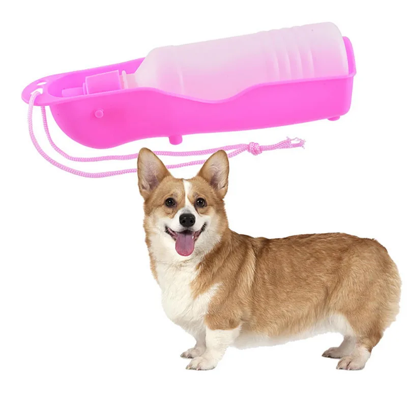 

DIDIHOU 250ml Foldable Pet Dogs Drinking Water Bottles Travel Hand Held Puppy Dogs Squeeze Water Bottles Dispenser Flip Down Pan