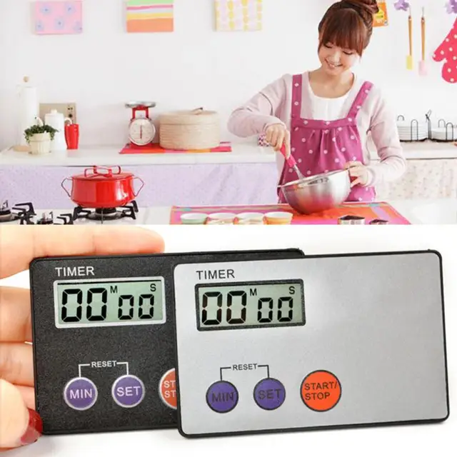 square kitchen clock timer cooking 99 minute digital lcd countdown