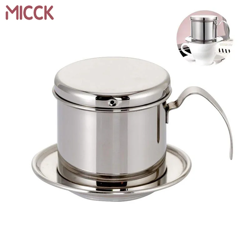 

MICCK Stainless Steel Vietnam Coffee Dripper Filter Coffee Maker Portable Pour Over Dripper Maker Filters Pot Coffee Percolator