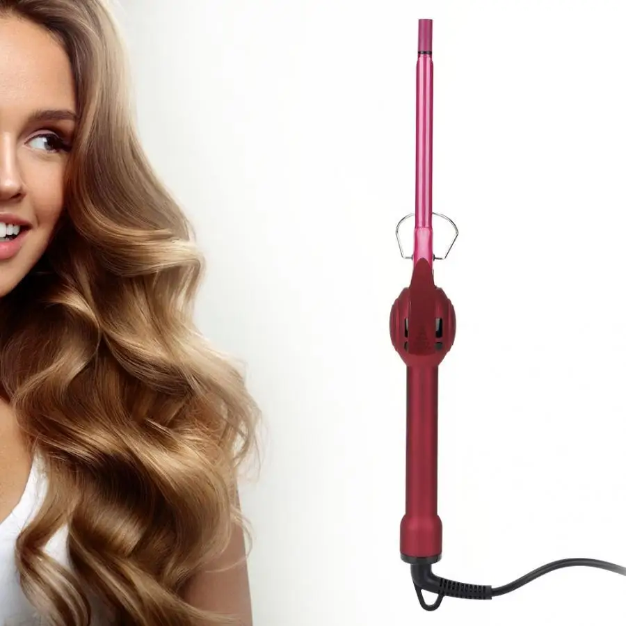 Professional Accessories Hairdresser 9MM Ultrafine Curling Iron Temperature LCD Display Hair Curler Anti-scalding Styling Tool