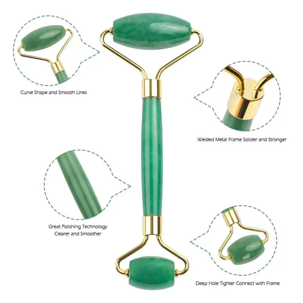 Нефритовый ролик и Gua Sha набор инструментов настоящий натуральный нефрит ролик для лица глаз шеи антивозрастной нефритовый ролик для массажа лица