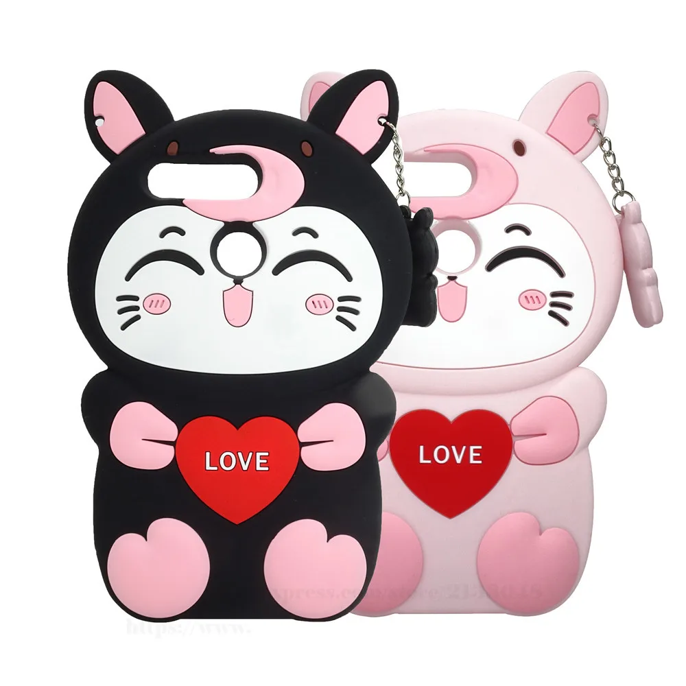 

Fashion 3D Cartoon Loving cute cat Silicone Phone Case For Huawei Honor view 20 Case For Huawei Honor v20 view20 Cover