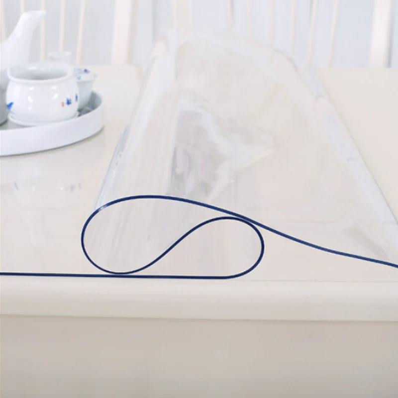 ضبابي شفافة قماش PVC للماء مستطيل الجدول غطاء Oilproof مفرش طاولة لينة الزجاج القماش المطبخ الديكور 1.5 مللي متر