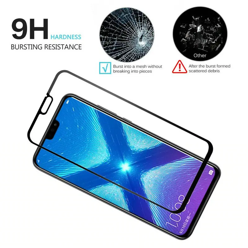 Закаленное стекло 9H для huawei honor 8x защитное full cvoer 8 x с функцией защиты от непогоды