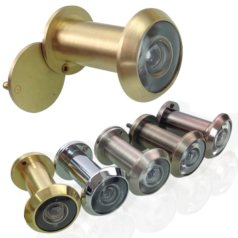 Optical Glass 200 Degree Wide Angle Door Viewer Antique Brass Peephole