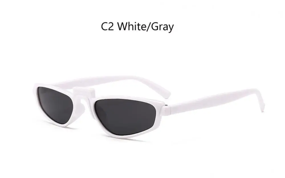 Rihanna очки милые Винтажные белые солнцезащитные очки женские бренды маленькие Ретро прозрачные солнцезащитные очки для женщин красочные линзы 0120 - Цвет линз: C2 white gray
