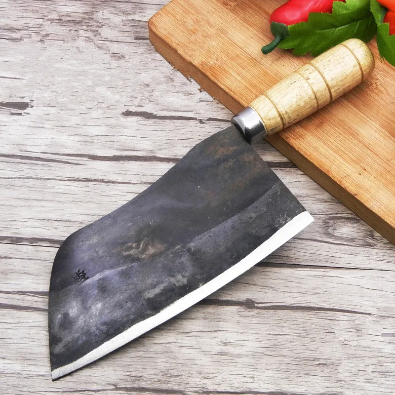 

Free Shipping Smart Wife Pofessional Kitchen Forged Knife Carbon Steel Sharp Hotel Cook Special Knife Mulberry Cleaver Knife