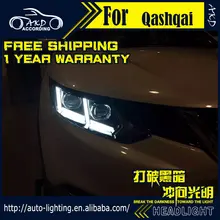 AKD автомобильный Стайлинг Головной фонарь для Nissan Qashqai фары- Dualis Светодиодный фонарь H7 D2H Hid вариант Ангел глаз биксеноновый луч