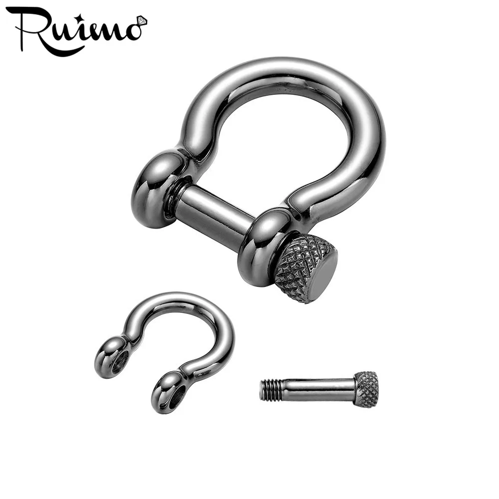 

RUIMO 316L Stainless steel U Shape Connectors For DIY Jewelry Making Accessories Leather Bracelet Metal Findings 5pcs /lot
