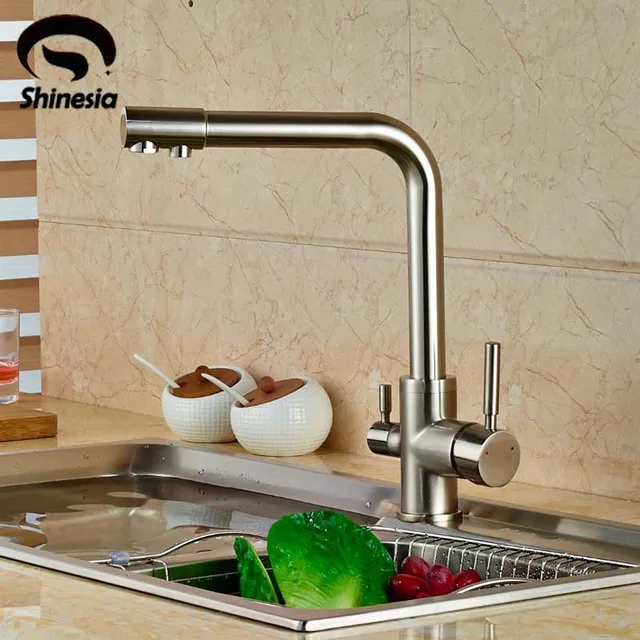 Special Price Brushed Nickel Kitchen Faucet Pure Water Spout Tap Single Hole Vessel Sink Mixer Tap