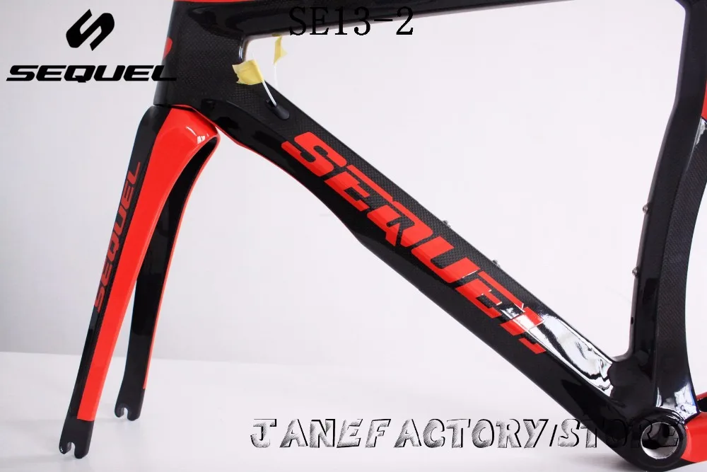 Sale 2017 SEQUEL brand carbon road bike T1000 carbon fiber road frameset 1k /3k/ud BSA/BB30 carbon frame bike  red glossy SE13-2 10