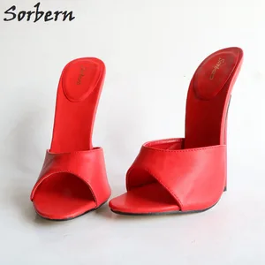 Sorbern 18cm High Heel Mules Women Slippers Mistress Hi Heel Stiletto Fetish Shoes Summer Slipper