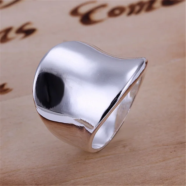 R52 Christmas gift free shipping wholesale Fashion Thumb smooth silver plated ri R52 Christmas gift free shipping wholesale Fashion Thumb smooth silver plated ri