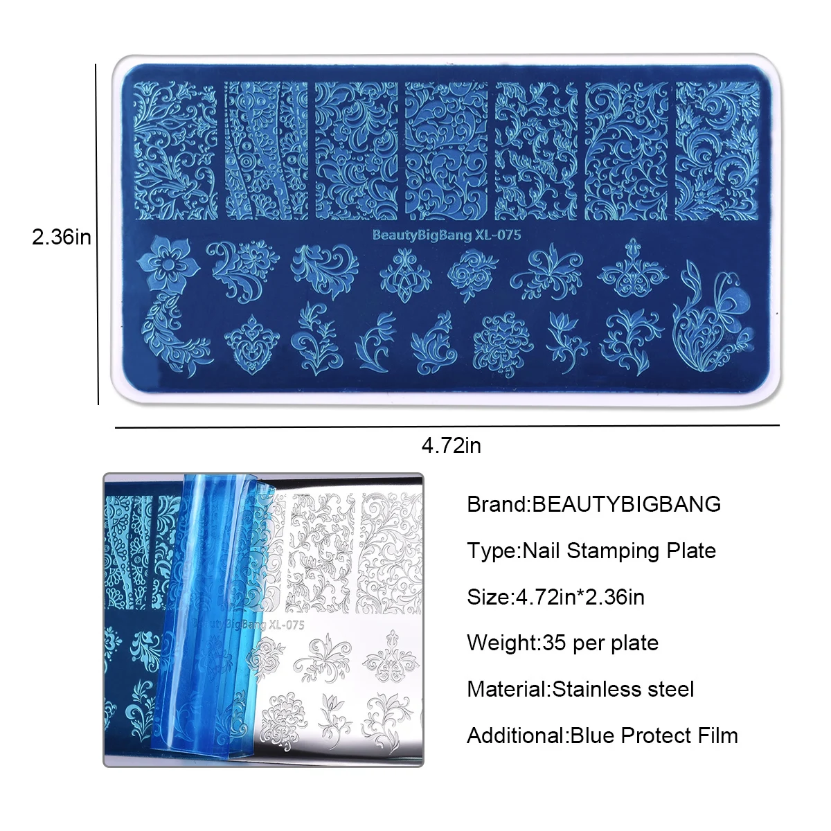 BEAUTYBIGBANG Nail Stamping Plates Flower Young Girl Series Nail Template Stamp Image Manicure Plate DIY Nail Designs XL-073