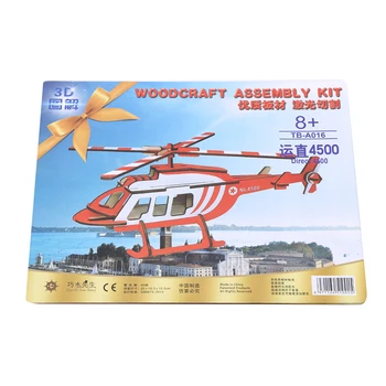 

DIY Wooden Baby Puzzles Assembly Aircraft Model Building Helicopter Fighter F16 Educational Toys Jigsaw Handicraft Toys For Kid