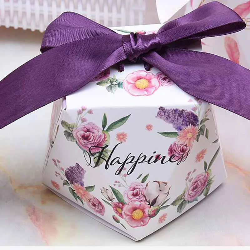 DIY 50 коробка+ 50 лента 11 видов стиля Алмазная Свадебная коробочка для сладостей коробка для конфет лес свежая Серия конфеты подарочные мешочки, принадлежности для праздника