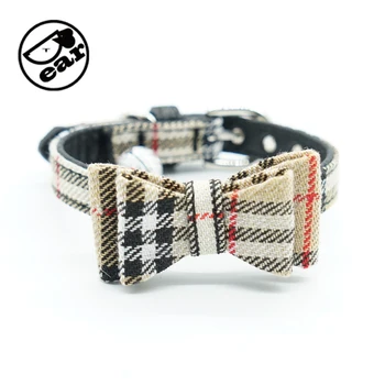 

2pcs/set New style plaid dog Cat collar lattice of England dog collar bow tie pet pupply product dog & cat necklace