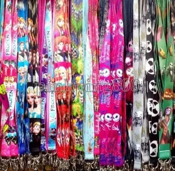 

mix 200Pcs Mixed Popular Cartoon Nightmare Before christmas/princess mobile Phone lanyard Key chain Strap Charm Gift M3